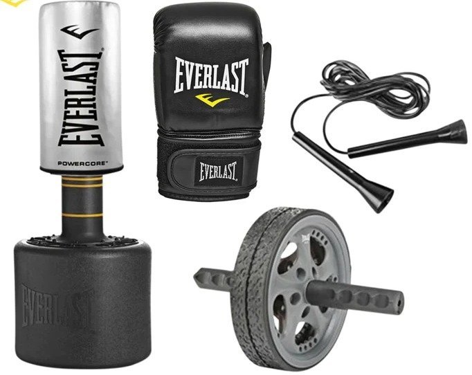 Everlast PowerCore Free Standing Heavy Bag Set