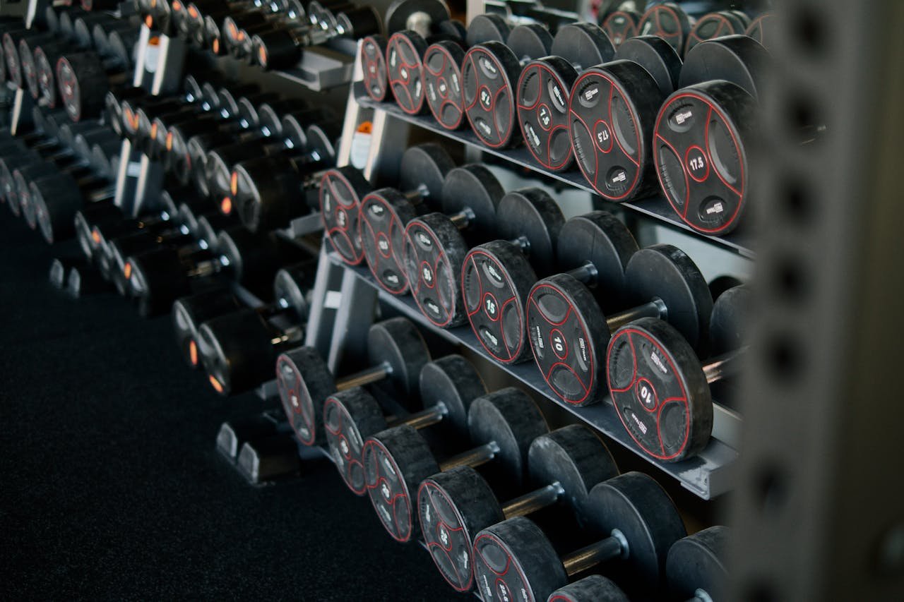 Black and Red Dumbbells